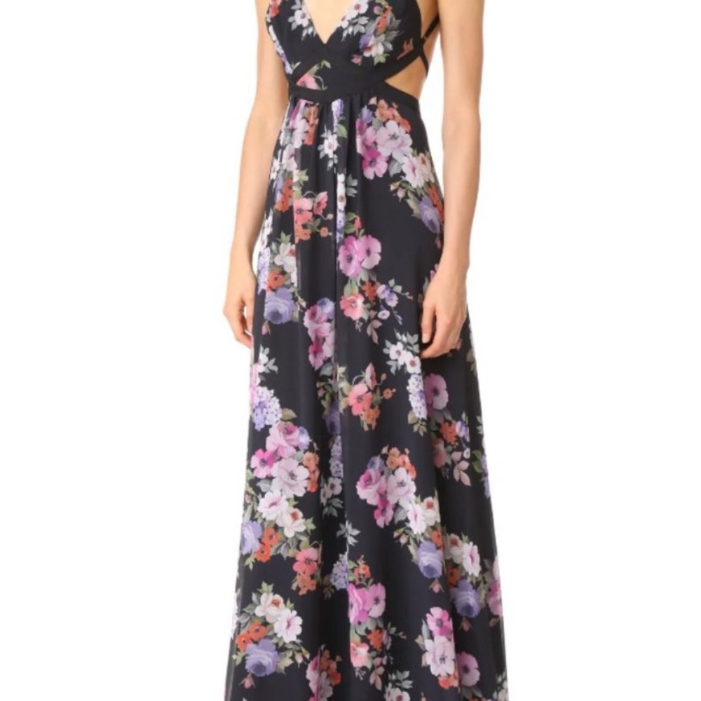 Yumi Kim Navy Blue Floral Maxi Dress